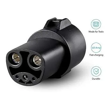 Lectron J1772 to Tesla (NACS) EV Charging Adapter 60 Amp (250V) - Compatible with Tesla Model S/3/X/...