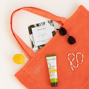 Luzia Cotton Terry Tote Bag - Everyday Use - Extra Large, Reversible, Shoulder Bag - Made of Luxuriously Soft Premium Cotton (Living Coral)