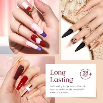 Beetles Gel Nail Polish Set, 36 Colors Valentines Gel Nail Polish Kit Neutral Pink Red Blue Green Brown Gold Glitter Spring Gel Polish with Base Coat Glossy Matte Top Coat Manicure Gifts for Women