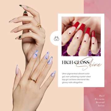 Beetles Gel Nail Polish Set, 36 Colors Valentines Gel Nail Polish Kit Neutral Pink Red Blue Green Brown Gold Glitter Spring Gel Polish with Base Coat Glossy Matte Top Coat Manicure Gifts for Women