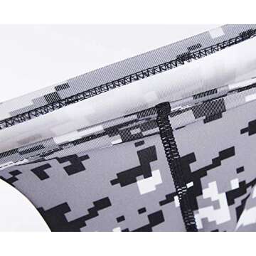 COOLOMG Basketball Knee Pads for Kids Youth Compression Knee Pads Long Leg Sleeves Volleyball Football Baseball Wrestling Running Camo Gray S