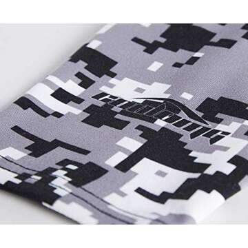 COOLOMG Basketball Knee Pads for Kids Youth Compression Knee Pads Long Leg Sleeves Volleyball Football Baseball Wrestling Running Camo Gray S