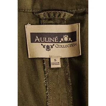 Auliné Women's Lightweight Military Hoodie Jacket - Olive Green