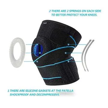 DOUFURT Knee Brace for Women & Men Meniscus Tear, Plus Size Knee Braces for Knee Pain Relief, Arthritis, Compression Knee Support Side Stabilizers
