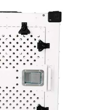 Impact Indestructible High Anxiety Crate for Intermediate Dogs - Heavy Duty Escape Proof Indoor Dog Kennel with Powder-Coated Aluminum - Ideal for Escape Artists (White, 34" (34.5" L x 23" W x 29" H)