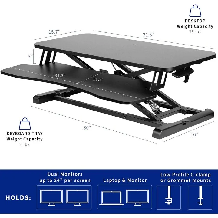 VIVO 32" Adjustable Sit to Stand Desk Converter