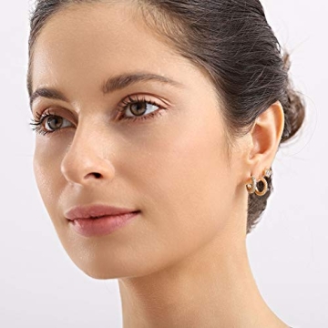 Wowshow Small Half Hoop Stud Earrings with Cubic Zirconia