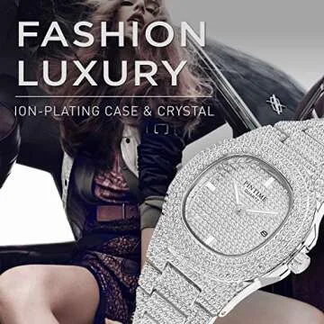 Affordable PINTIME Diamond Iced Bling Watch for Everyone