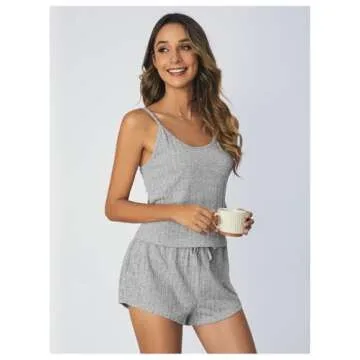 SOLY HUX Women's Ribbed Knit Pajama Sets for Comfort