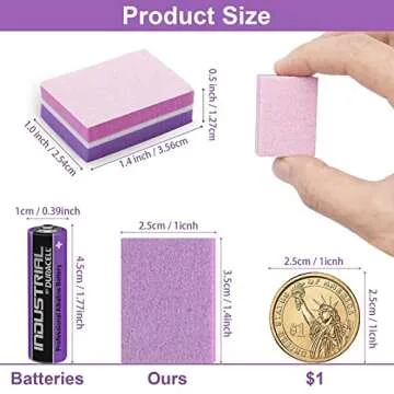 CGBE Nail Buffer, Buffer Block Nail File 100/180 Grit, Mini Nail Buffers Block Sponge Double Sided Nail File for Acrylic Nails Manicure Tools 50PCS (Pink-Purple)