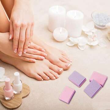 CGBE Nail Buffer, Buffer Block Nail File 100/180 Grit, Mini Nail Buffers Block Sponge Double Sided Nail File for Acrylic Nails Manicure Tools 50PCS (Pink-Purple)