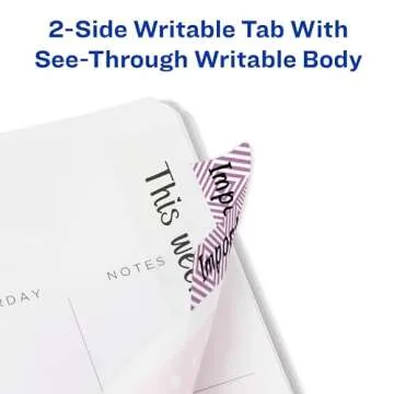 Avery Margin Ultra Tabs, 2.5" x 1", Assorted Color Geometric Designs, 24 Repositionable Page Tabs (74897)