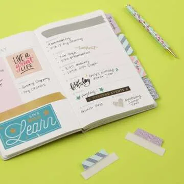 Avery Margin Ultra Tabs, 2.5" x 1", Assorted Color Geometric Designs, 24 Repositionable Page Tabs (74897)