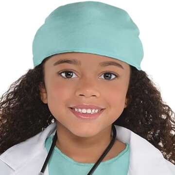 Amscan Doctor Costume for Kids - Small (4-6) 6 Pc. - Includes Lab Coat, Shirt, Pants, Cap, Stethoscope & Badge - Unique & Fun Hospital Roleplay, Perfect for Kids Imaginative Play