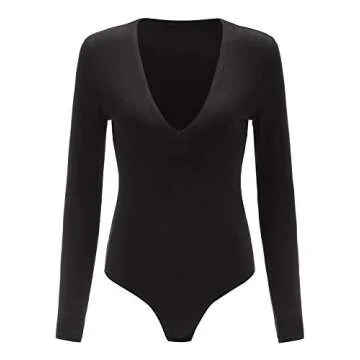 Stylish Verdusa Women's V Neck Long Sleeve Bodysuit
