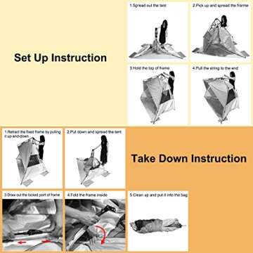 G4Free Easy Set up Beach Tent Pop up Sun Shelter UV Protection Beach Shade for Baby Kids,4 Persons Large Portable Family Camping Shelter for Outdoor Sports Beach touring Hiking Fishing or Picnic(Blue)