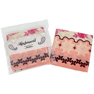 HankieWorld Bandanas for Women and Men，3 Pack Super Soft Thin 60s Preium Cotton 22 inch Handkerchi...