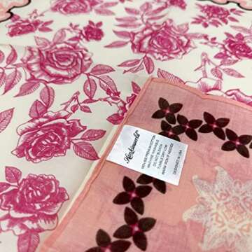 HankieWorld Bandanas for Women and Men，3 Pack Super Soft Thin 60s Preium Cotton 22 inch Handkerchiefs(3 Pack-Pink Rose)