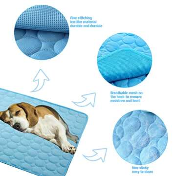 dgdgbaby Dog Cooling Mat Large Cooling Pad Summer Pet Bed for Dogs Cats Kennel Pad Breathable Pet Self Cooling Blanket Dog Crate Sleep Mat Machine Washable