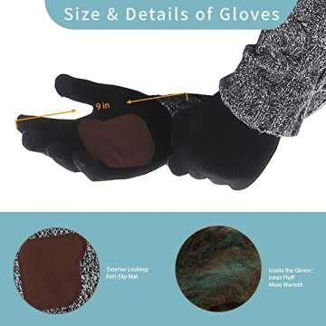 ecodudo Beanie Hat Scarf Touch Screen Gloves Set for Men and Women (Ribbed Knit)