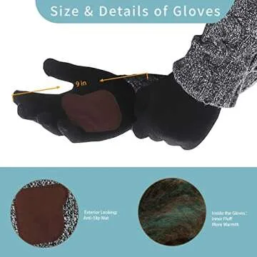 ecodudo Beanie Hat Scarf Touch Screen Gloves Set for Men and Women (Ribbed Knit)