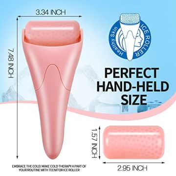 Teenitor Pink Ice Roller for Refreshing Skin Care