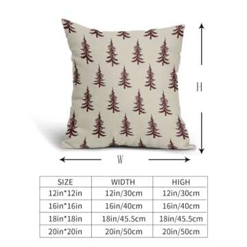 Aytipun Burgundy Christmas Tree Pillow Covers Set of 2