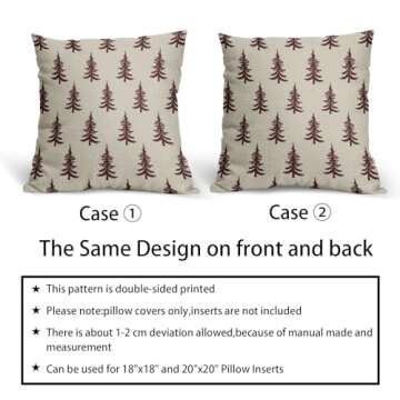 Aytipun Burgundy Christmas Tree Pillow Covers Set of 2