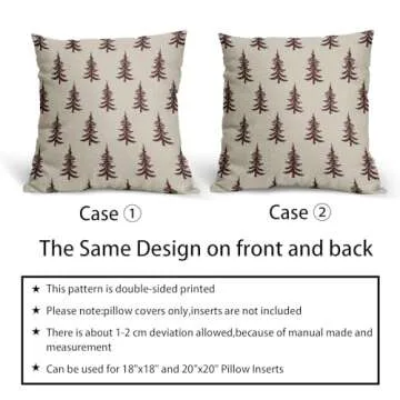 Aytipun Burgundy Christmas Tree Pillow Covers Set of 2