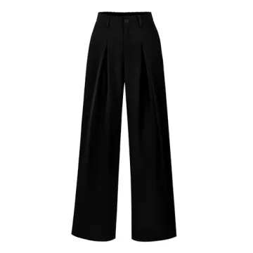 Stylish BTFBM Women's High Waist Wide Leg Palazzo Pants for Office & Casual Wear