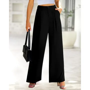 BTFBM Women High Waist Wide Leg Palazzo Pants Office Casual