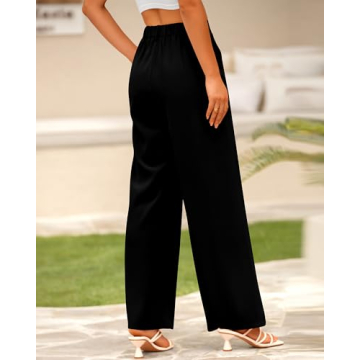 BTFBM Women High Waist Wide Leg Palazzo Pants Office Casual