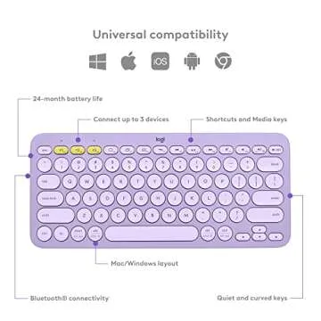 Logitech K380 Pebble Keyboard - Multi-Device Bluetooth Wireless