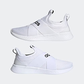 adidas Women's Puremotion Adapt Running Shoe, White/Black/Dove Grey, 7
