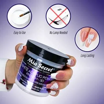 Mia Secret White Acrylic Powder for Stunning Nail Art