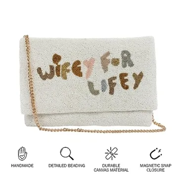 WIFEY FOR LIFEEY Bridal Clutch Perfect for Weddings and Gifts