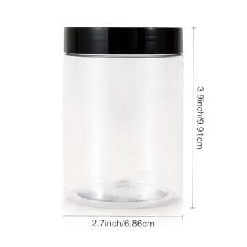 testyu 10 PCS Plastic Jars with Lids, 10 OZ Wide Mouth Jars with Airtight Lids, Clear Empty Slime Co...