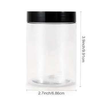 testyu 10 PCS Plastic Jars with Lids, 10 OZ Wide Mouth Jars with Airtight Lids, Clear Empty Slime Co...