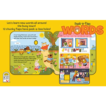 Peek-a-Flap Words Board Book for Kids Ages 1-5