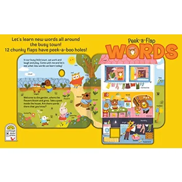 Peek-a-Flap Words Board Book for Kids Ages 1-5