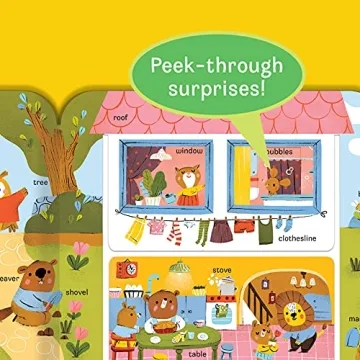 Peek-a-Flap Words Board Book for Kids Ages 1-5