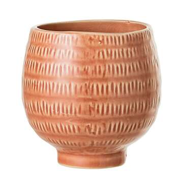 Bloomingville Orange Textured Flower Pot for Small Plants