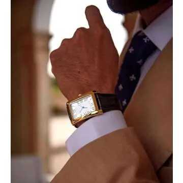 Peugeot Men's Vintage 14K Gold Plated Watch with Roman Numerals