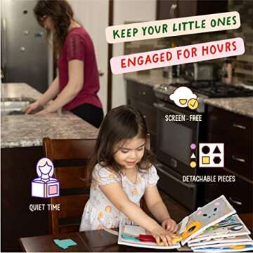 Mumoro Toddler Quiet Book - Educational Montessori Busy Book - Colorful Sensory Books for Toddlers - Kids Travel Toy with Interactive Activities - Soft Fabric Book for Boy, Girl - Preschool Felt Book