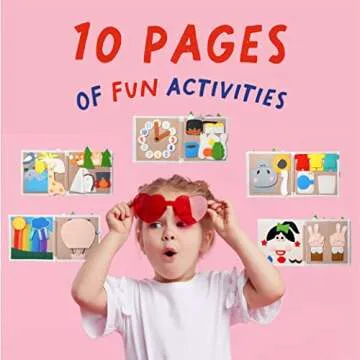 Mumoro Toddler Quiet Book - Educational Montessori Busy Book - Colorful Sensory Books for Toddlers - Kids Travel Toy with Interactive Activities - Soft Fabric Book for Boy, Girl - Preschool Felt Book