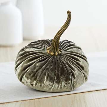 Set of 4 Small Velvet Pumpkins, Handmade Home Decor, Holiday Mantle Decor, Fall Halloween Thanksgivi...