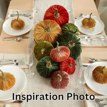 Artisan Velvet Pumpkin Set Perfect for Fall Decor