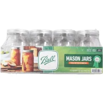 Jarden Ball Quart Mason Jar Wide Mouth 12-Pack for Preserves