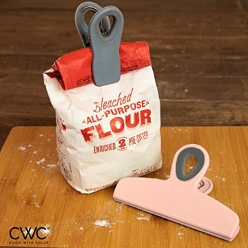 COOK WITH COLOR Durable Bag Clips - Heavy Duty Magnetic Clips