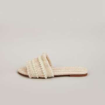 FRZTOUR Raffia Flat Sandals: Stylish Boho Beach Slides